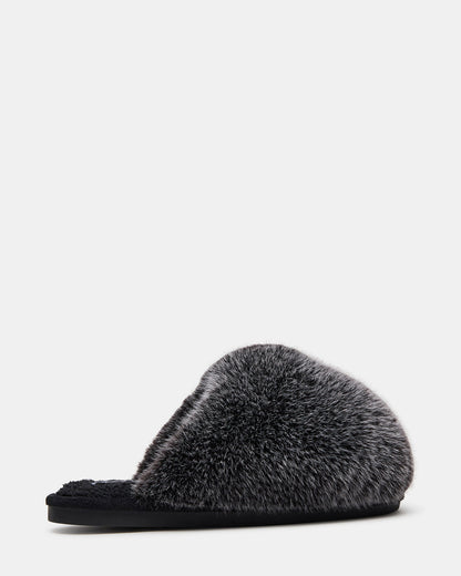 POOF GREY Slip-On Faux Fur Mule Women's Flat Steve Madden GREY