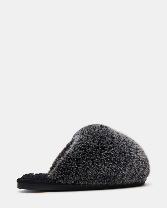 POOF GREY Slip-On Faux Fur Mule Women's Flat Steve Madden GREY