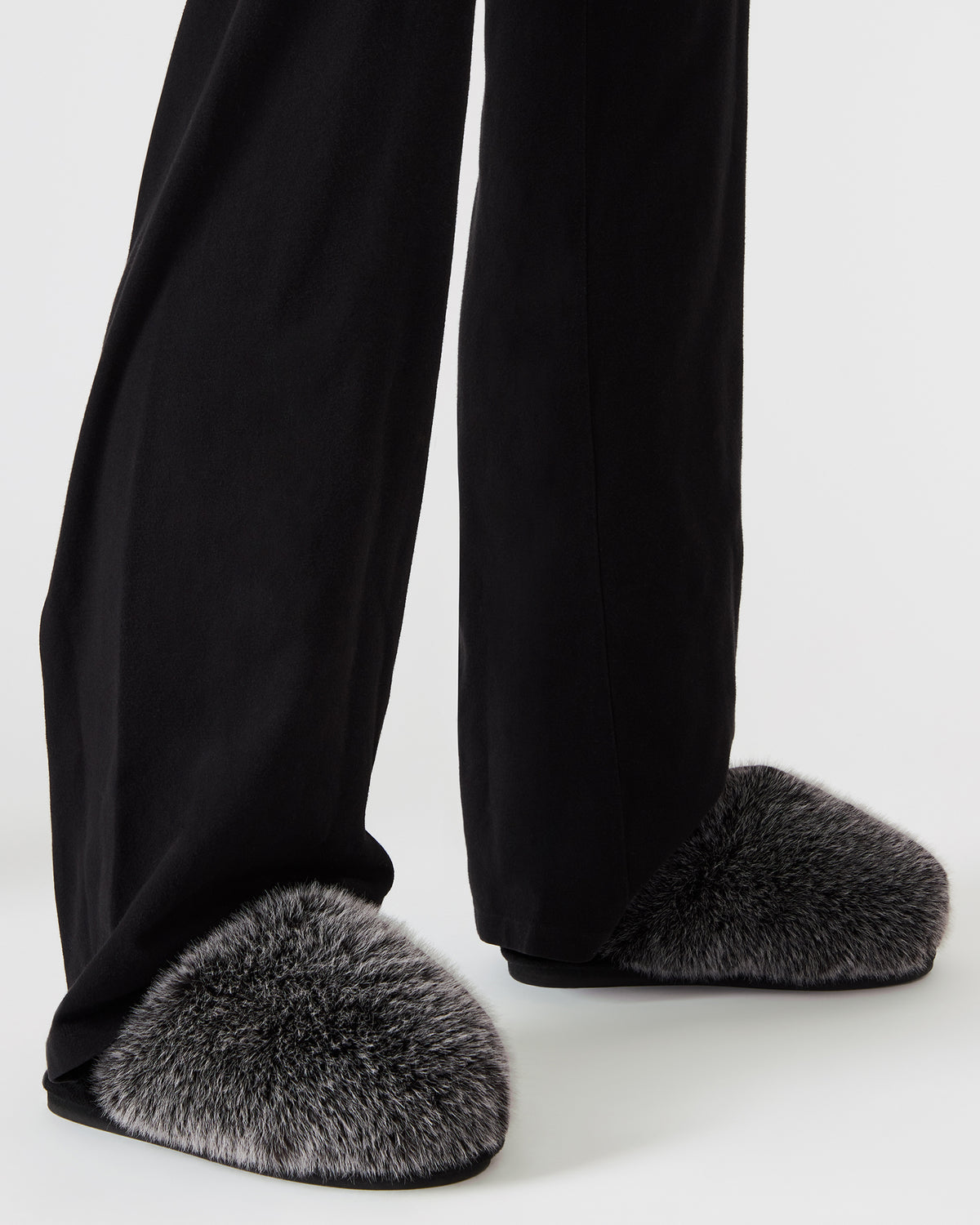 POOF GREY Slip-On Faux Fur Mule Women's Flat Steve Madden GREY