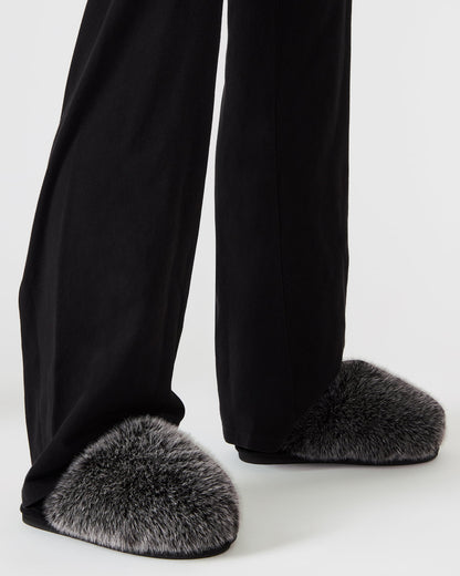 POOF GREY Slip-On Faux Fur Mule Women's Flat Steve Madden GREY