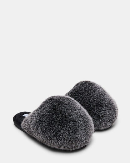 POOF GREY Slip-On Faux Fur Mule Women's Flat Steve Madden GREY