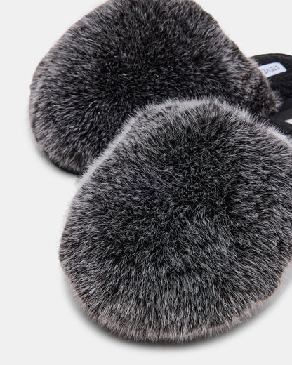 POOF GREY Slip-On Faux Fur Mule Women's Flat Steve Madden GREY