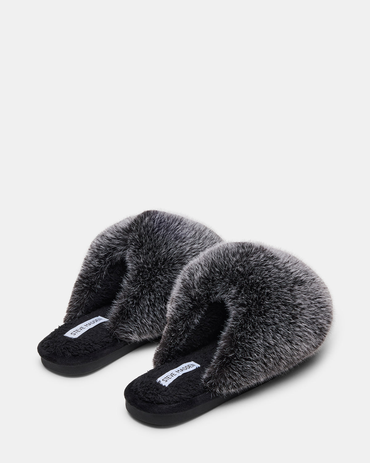 POOF GREY Slip-On Faux Fur Mule Women's Flat Steve Madden GREY