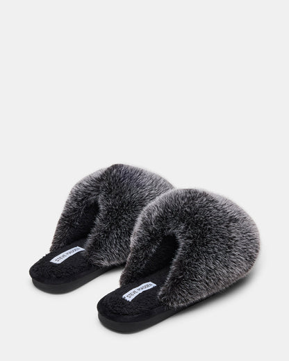 POOF GREY Slip-On Faux Fur Mule Women's Flat Steve Madden GREY