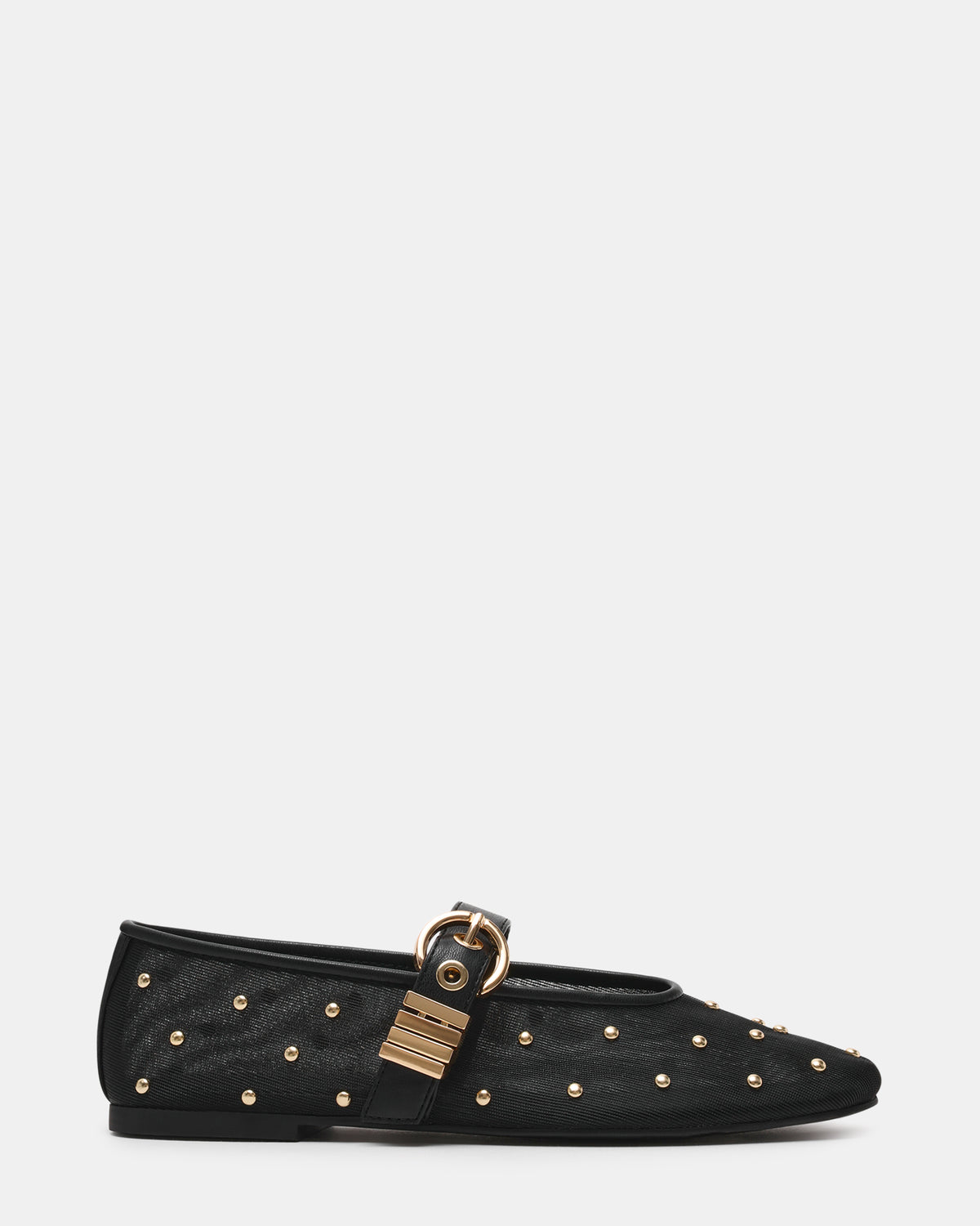 LUCIA Stud Black Multi Mesh Mary Jane Ballet Women's Flat Steve Madden BLACK MULTI