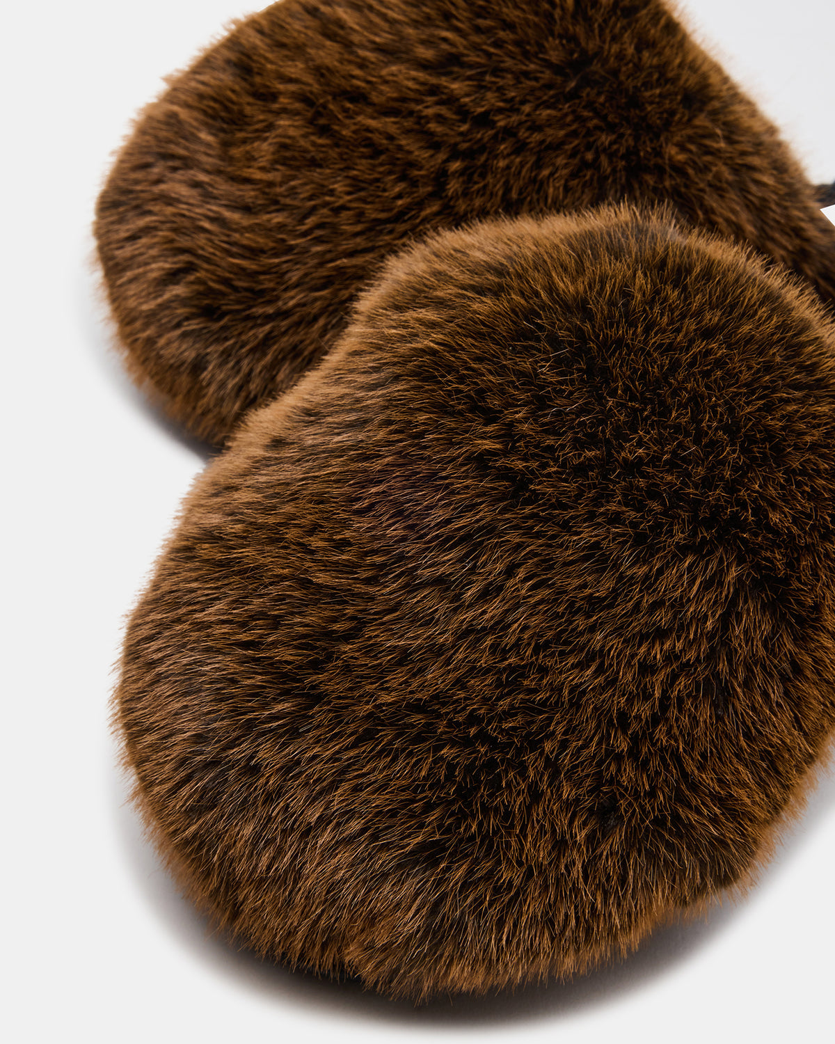 POOF Brown Slip-On Faux Fur Mule Women's Flat Steve Madden BROWN