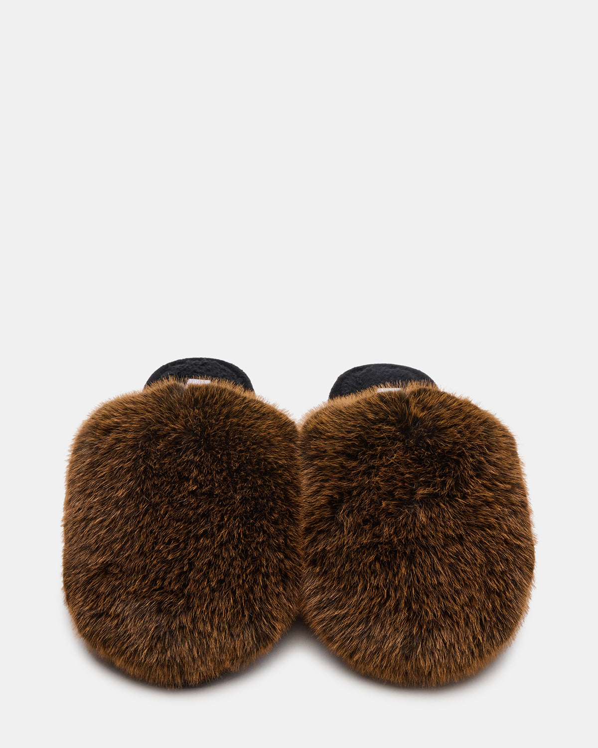 POOF Brown Slip-On Faux Fur Mule Women's Flat Steve Madden BROWN