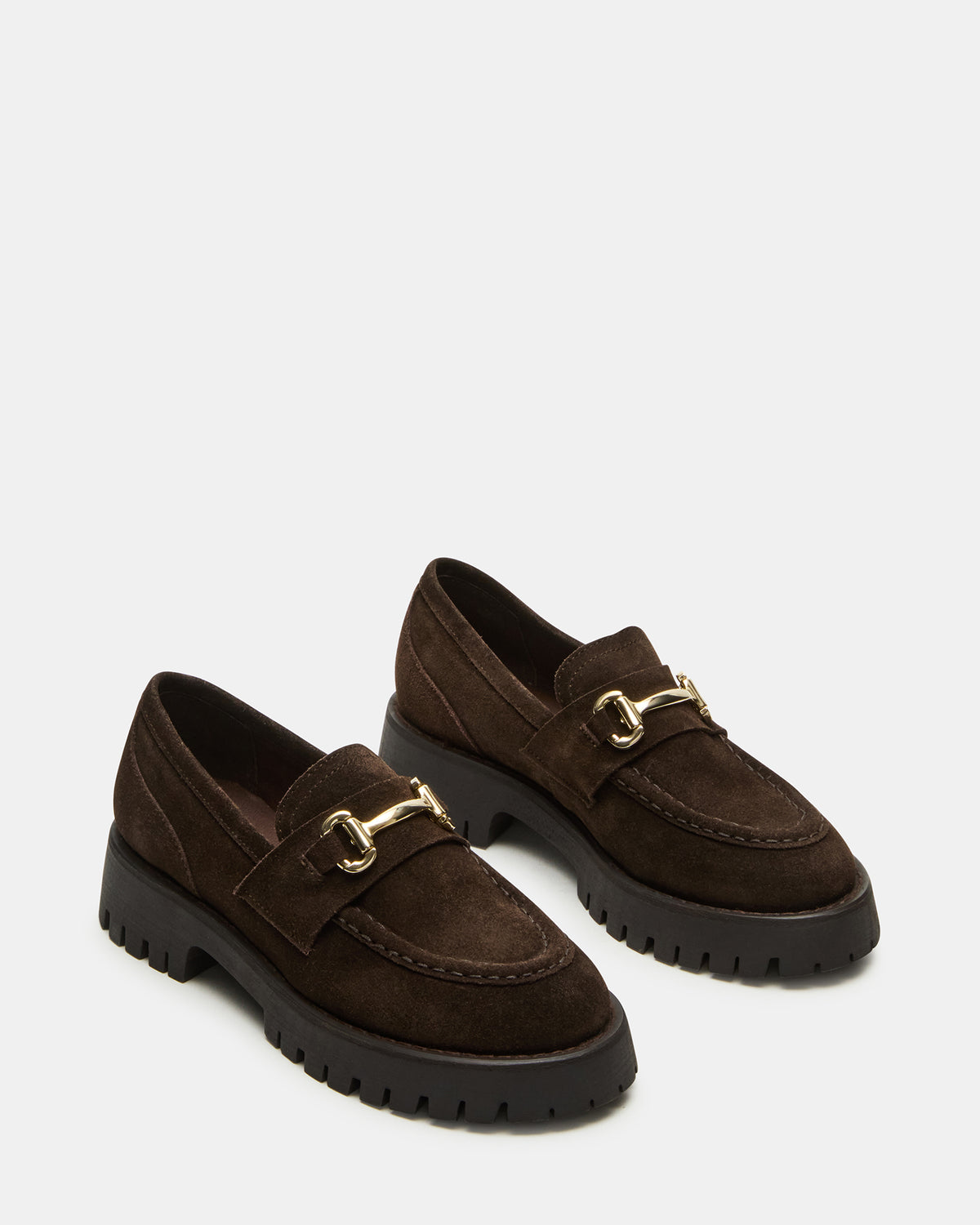 LANDO Brown Suede Lug Women's Loafer Steve Madden BROWN SUEDE