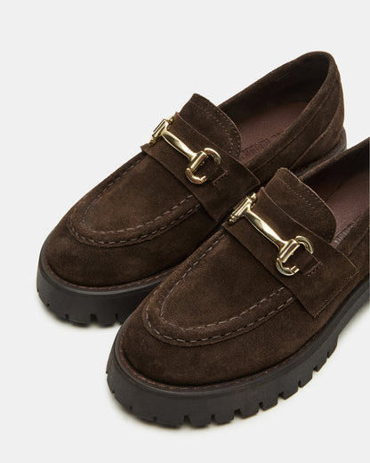 LANDO Brown Suede Lug Women's Loafer Steve Madden BROWN SUEDE