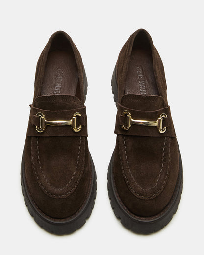 LANDO Brown Suede Lug Women's Loafer Steve Madden BROWN SUEDE
