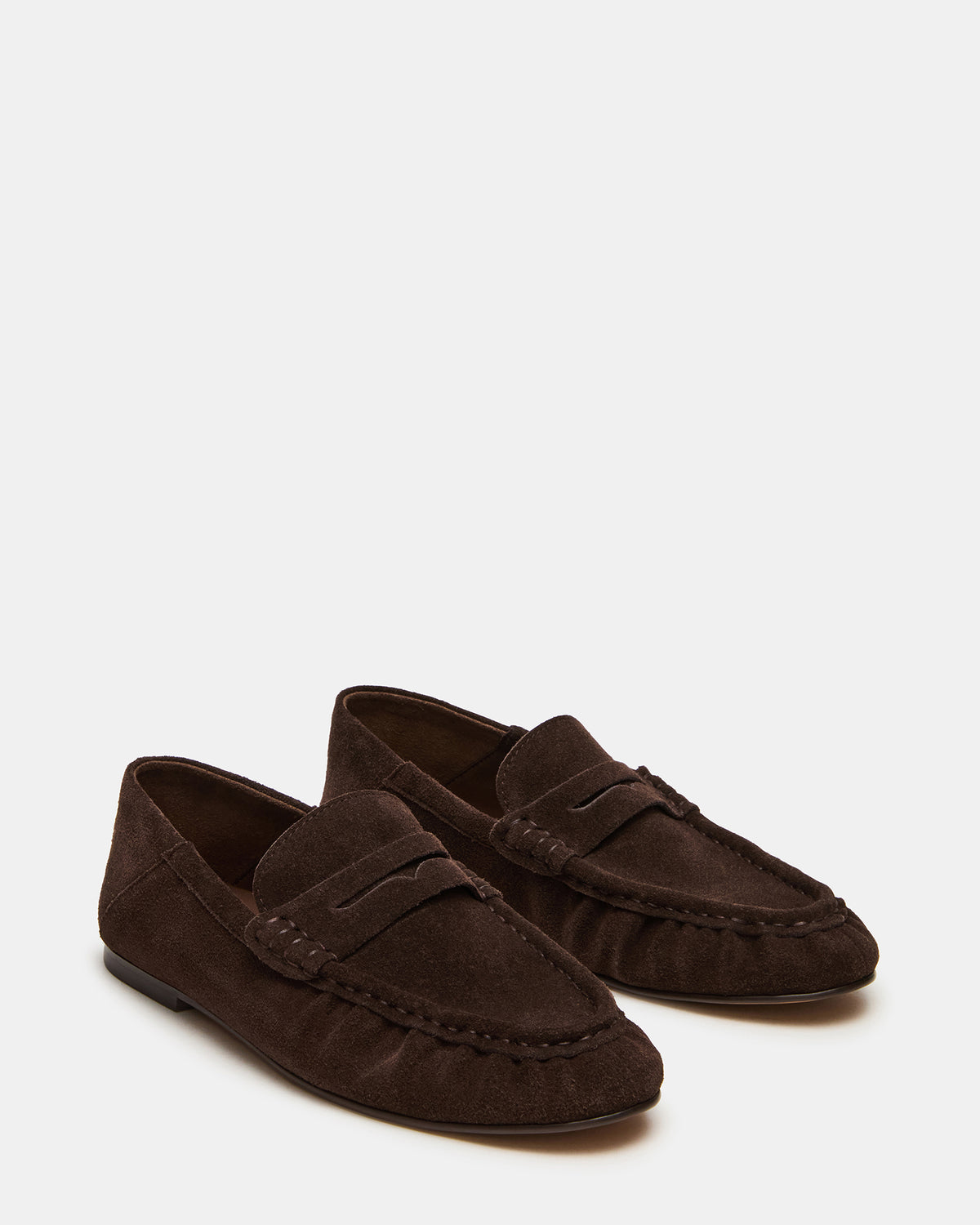 ROGER Chocolate Brown Suede Slip-On Women's Loafer Steve Madden CHOCOLATE BROWN SUEDE