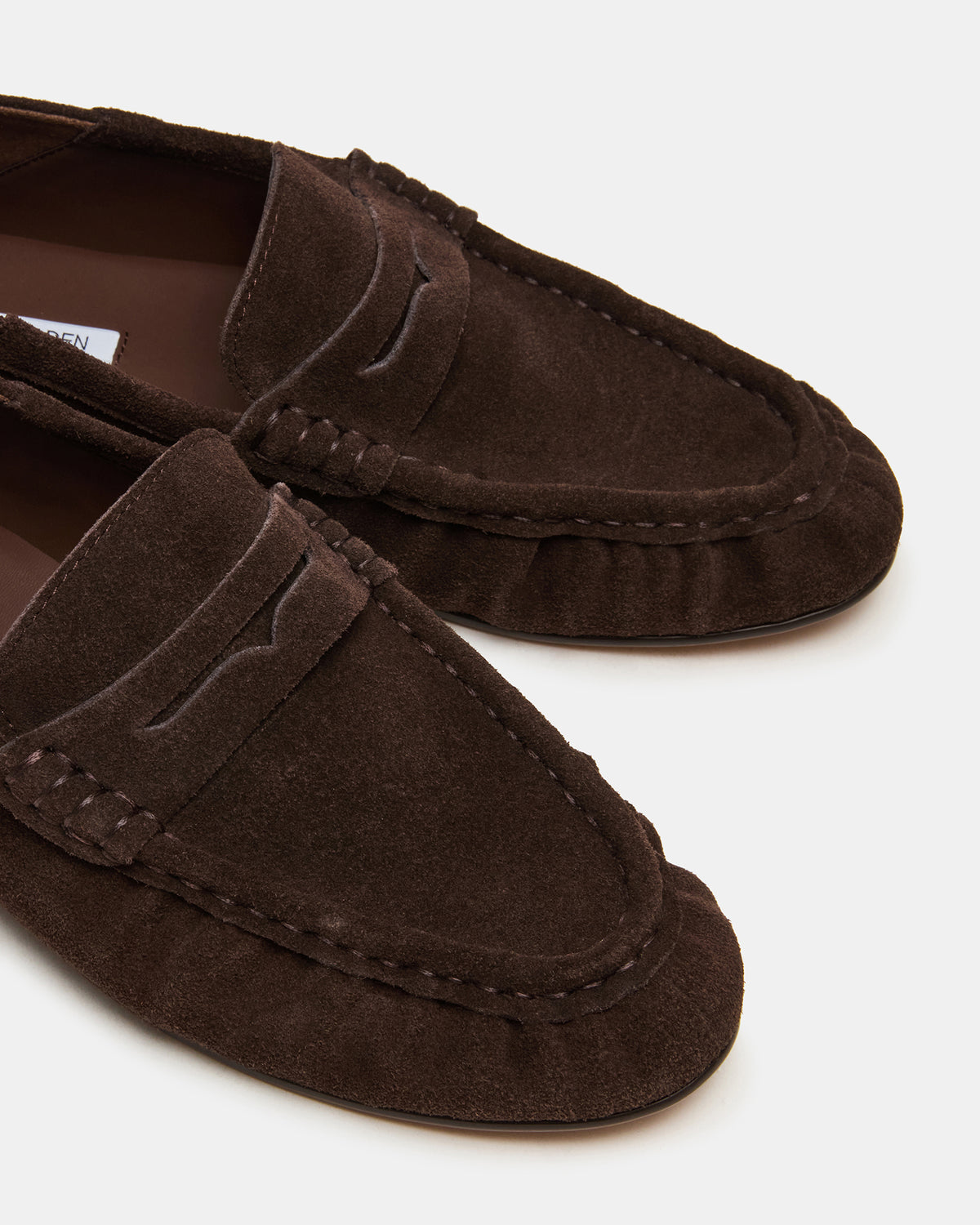 ROGER Chocolate Brown Suede Slip-On Women's Loafer Steve Madden CHOCOLATE BROWN SUEDE