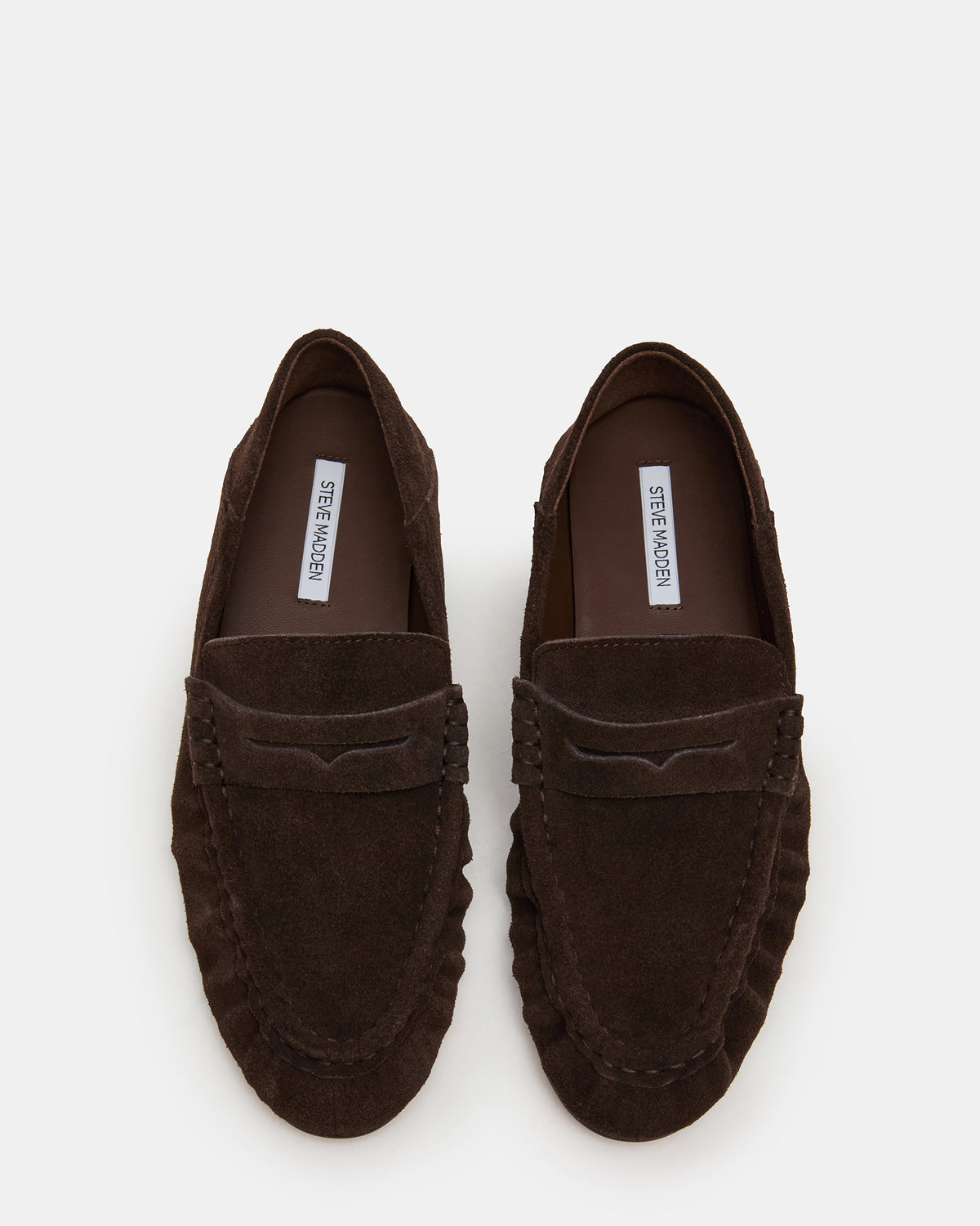 ROGER Chocolate Brown Suede Slip-On Women's Loafer Steve Madden CHOCOLATE BROWN SUEDE