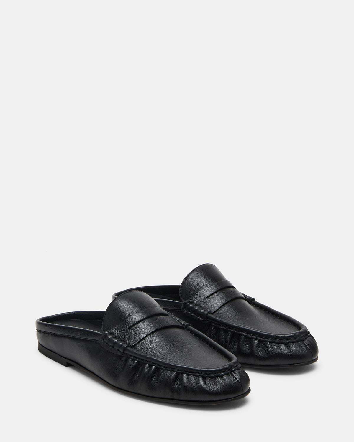 RAFE Black Leather Slip-On Mule Women's Flat Steve Madden BLACK LEATHER