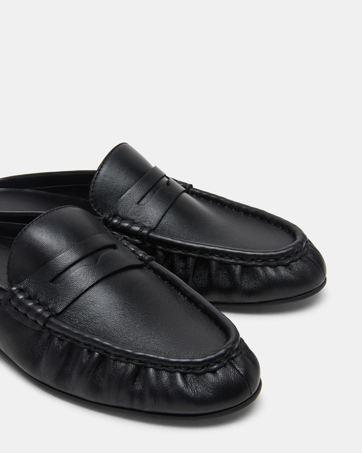 RAFE Black Leather Slip-On Mule Women's Flat Steve Madden BLACK LEATHER