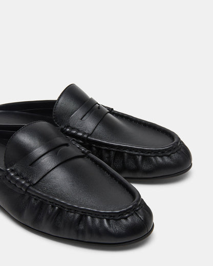 RAFE Black Leather Slip-On Mule Women's Flat Steve Madden BLACK LEATHER