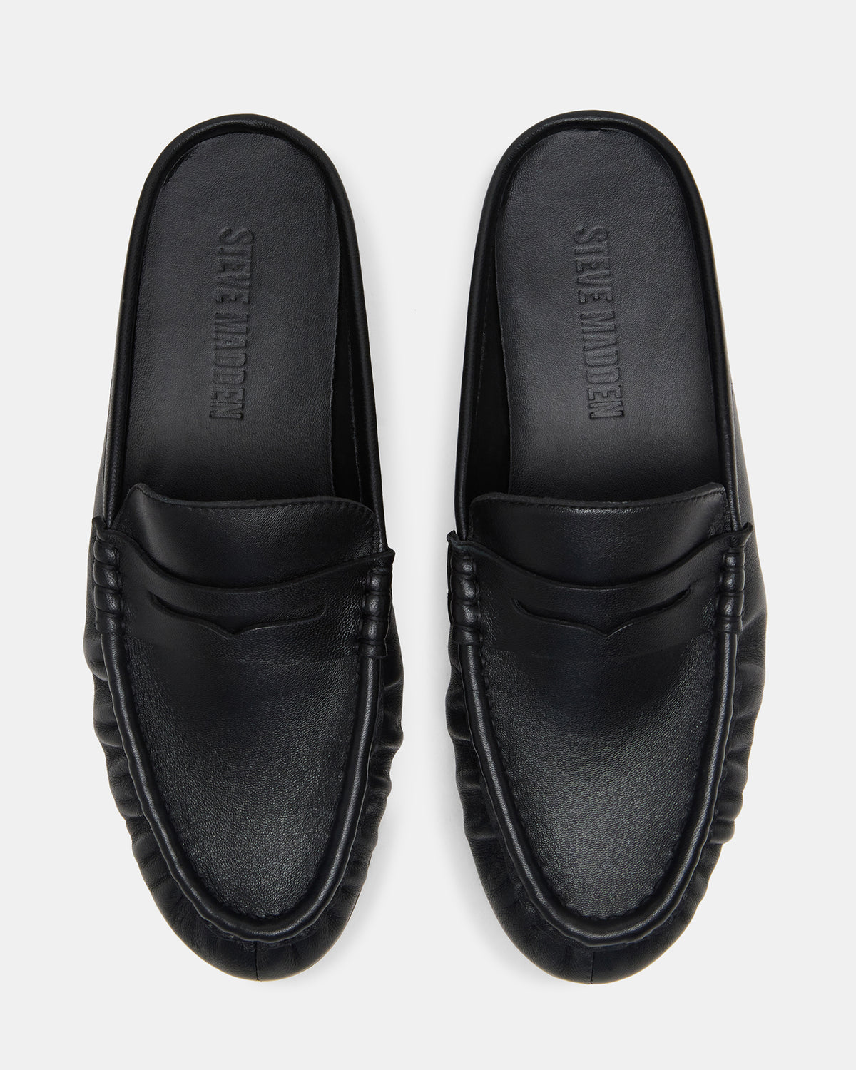 RAFE Black Leather Slip-On Mule Women's Flat Steve Madden BLACK LEATHER