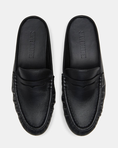 RAFE Black Leather Slip-On Mule Women's Flat Steve Madden BLACK LEATHER