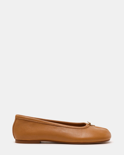 CALICO Tan Leather Split Toe Tabi Women's Ballet Flat Steve Madden TAN LEATHER