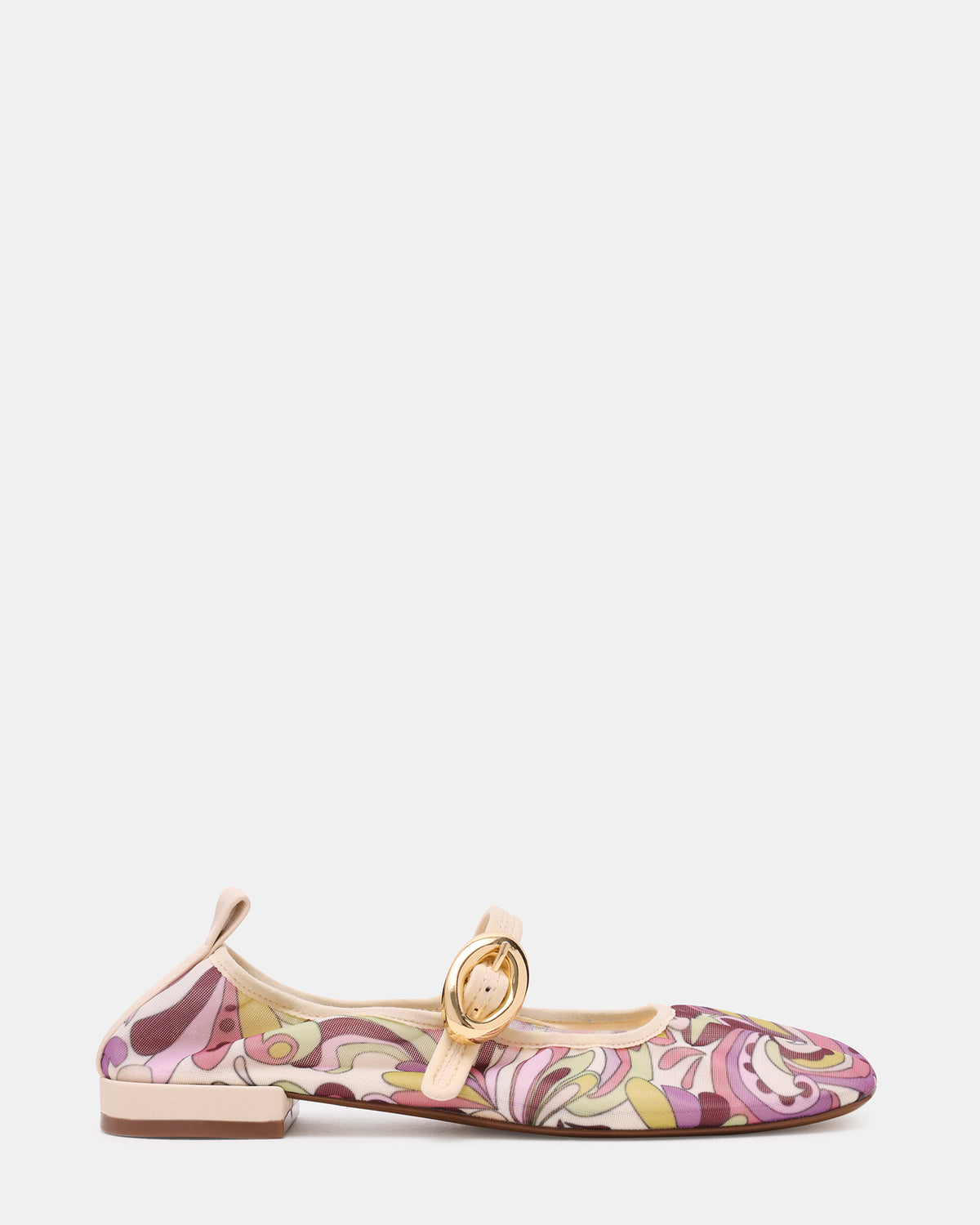 DAFFIA Purple Multi Mary Jane Gold-Detail Buckle Ballet Women's Flat Steve Madden PURPLE MULTI