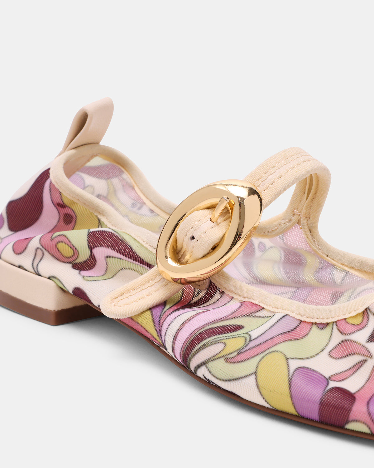 DAFFIA Purple Multi Mary Jane Gold-Detail Buckle Ballet Women's Flat Steve Madden PURPLE MULTI