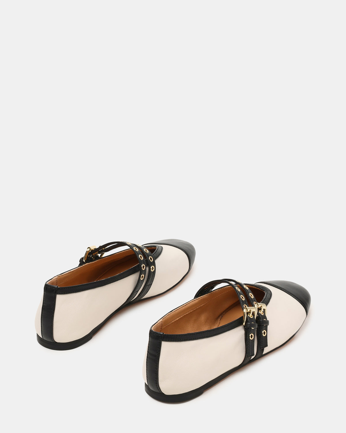 LYDIA Cap Bone Black Mary Jane Ballet Women's Flat Steve Madden BONE BLACK