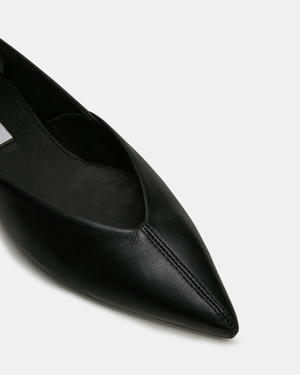 TOVI Black Leather Pointed-Toe Ballet Women's Flat Steve Madden BLACK LEATHER