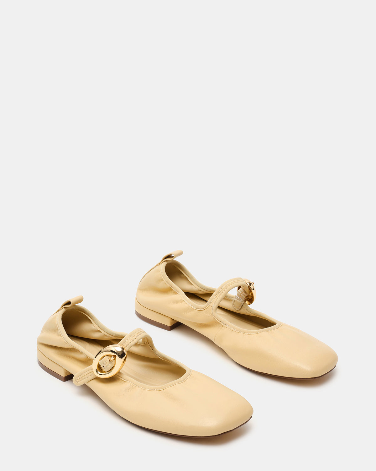 DAFFIA Butter Leather Mary Jane Gold-Detail Buckle Ballet Women's Flat Steve Madden BUTTER LEATHER