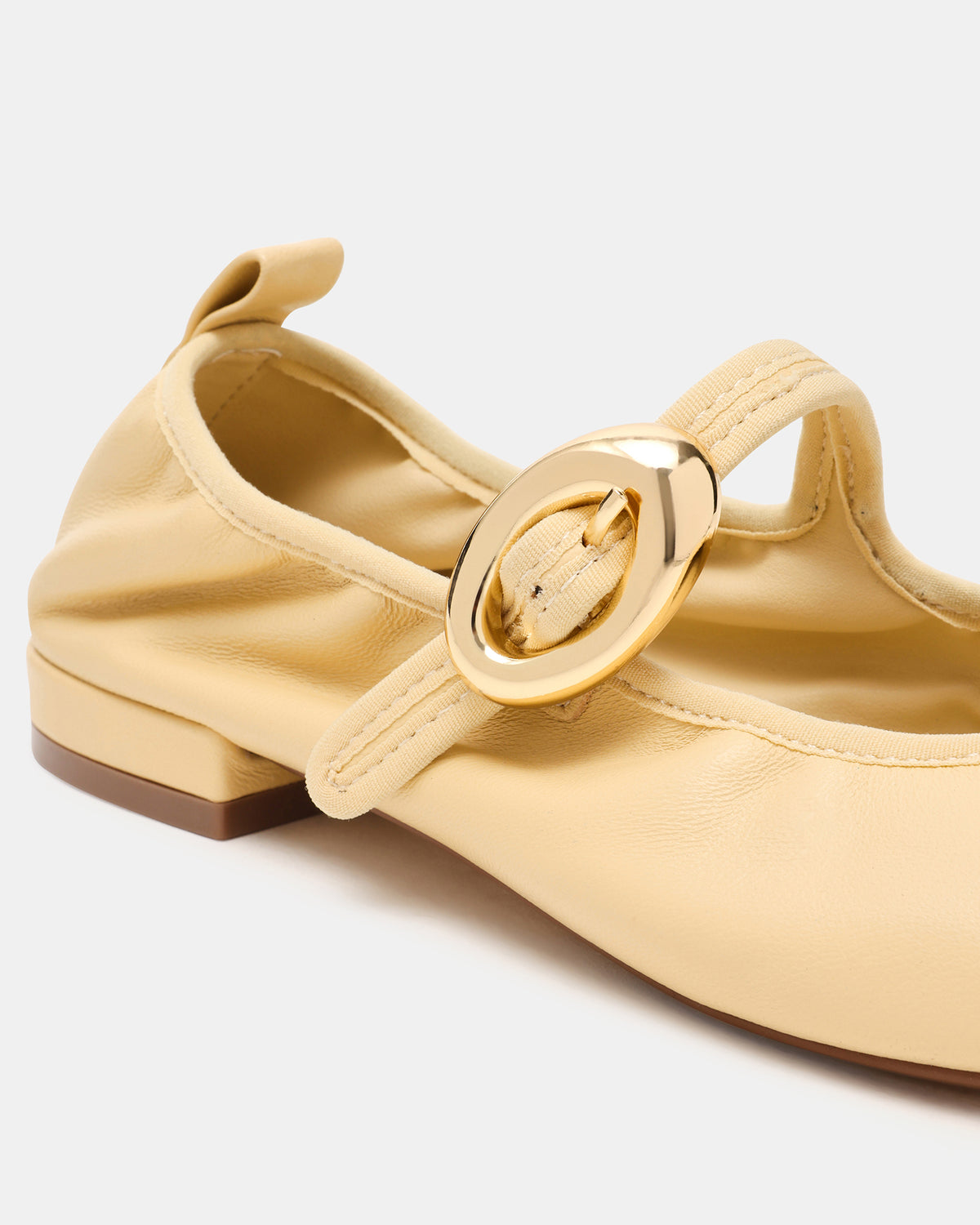 DAFFIA Butter Leather Mary Jane Gold-Detail Buckle Ballet Women's Flat Steve Madden BUTTER LEATHER