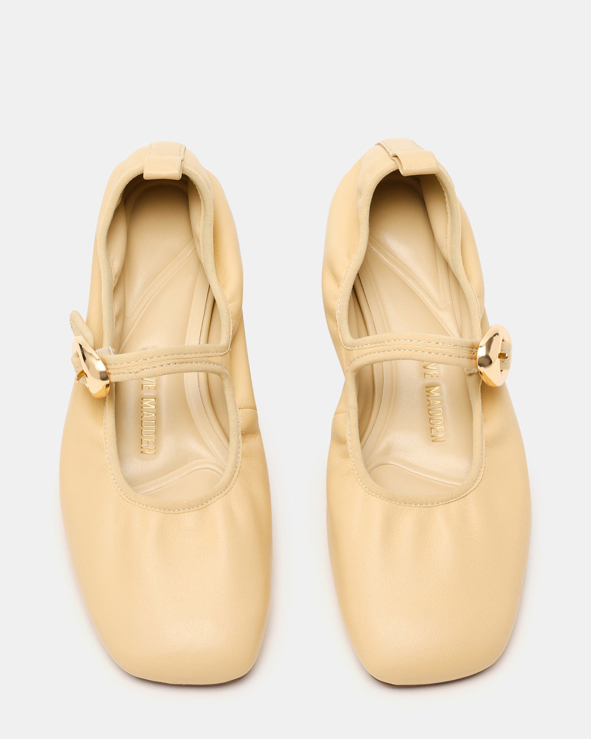 DAFFIA Butter Leather Mary Jane Gold-Detail Buckle Ballet Women's Flat Steve Madden BUTTER LEATHER