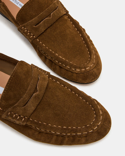 ROGER Taupe Suede Slip-On Women's Loafer Steve Madden TAUPE SUEDE