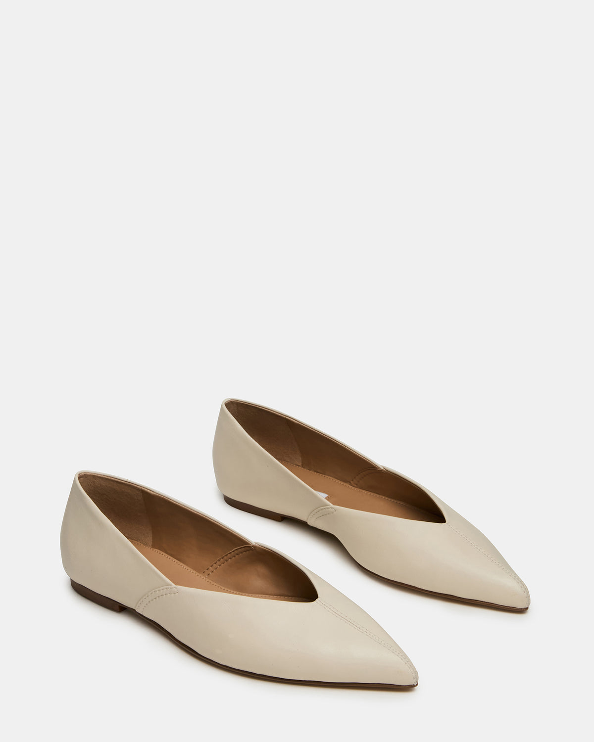 TOVI Bone Leather Pointed-Toe Ballet Women's Flat Steve Madden BONE LEATHER