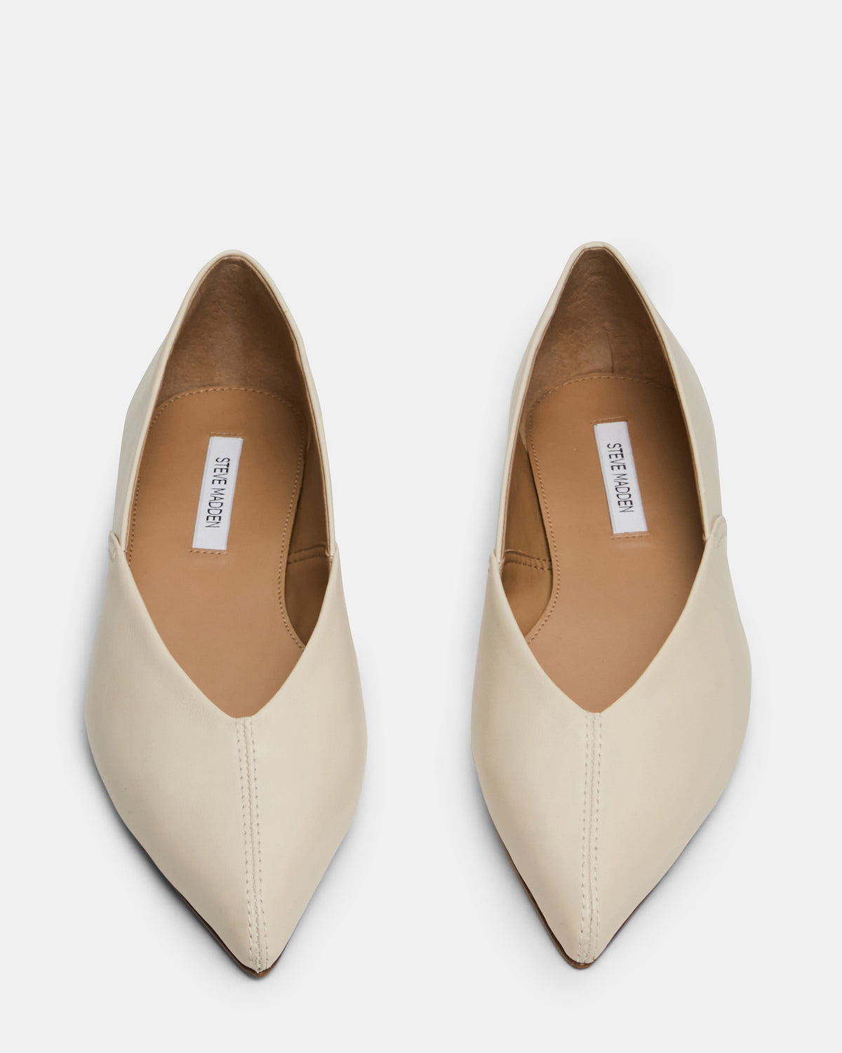 TOVI Bone Leather Pointed-Toe Ballet Women's Flat Steve Madden BONE LEATHER