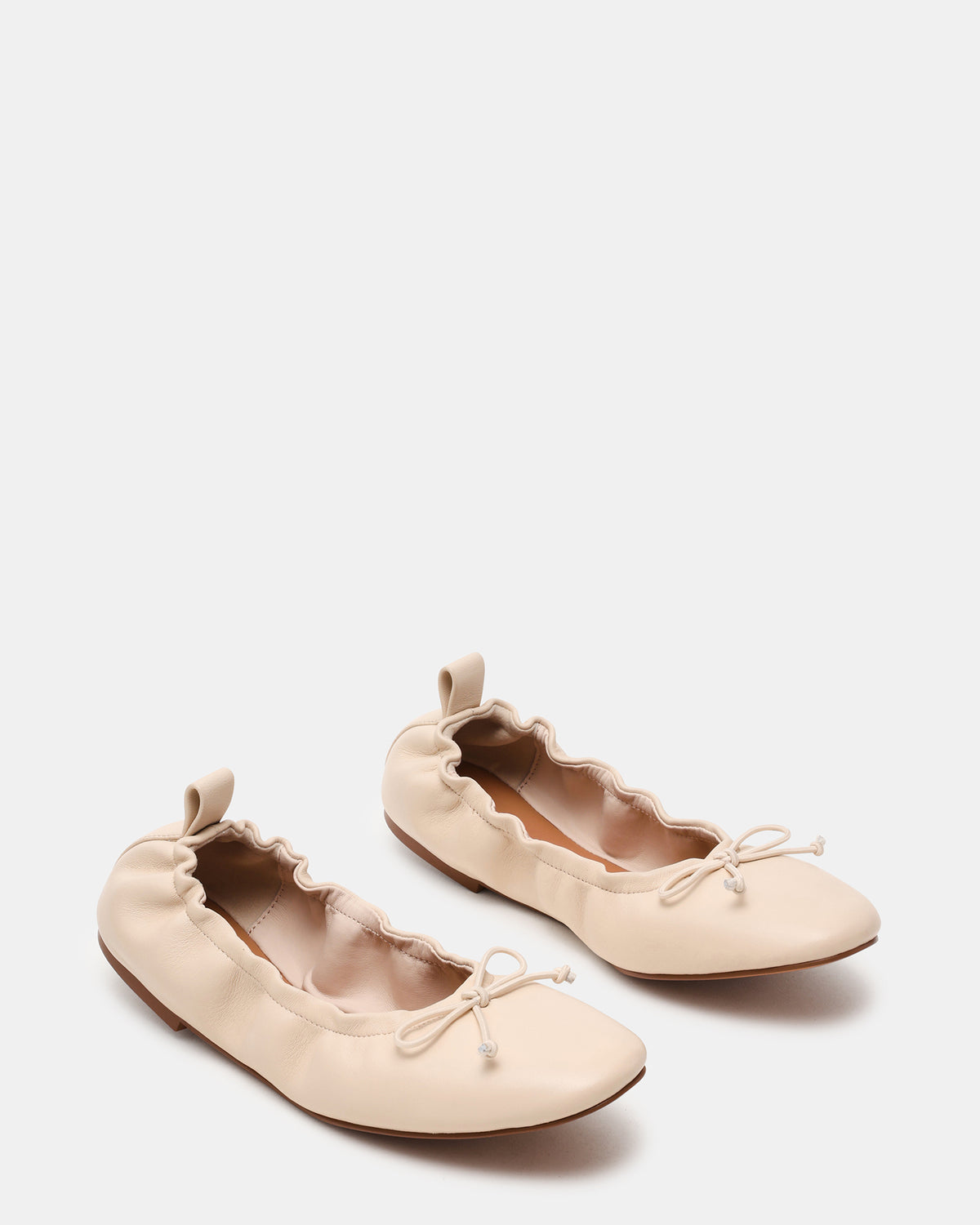 LANTI Bone Leather Bow Round-Toe Women's Flat Steve Madden BONE LEATHER