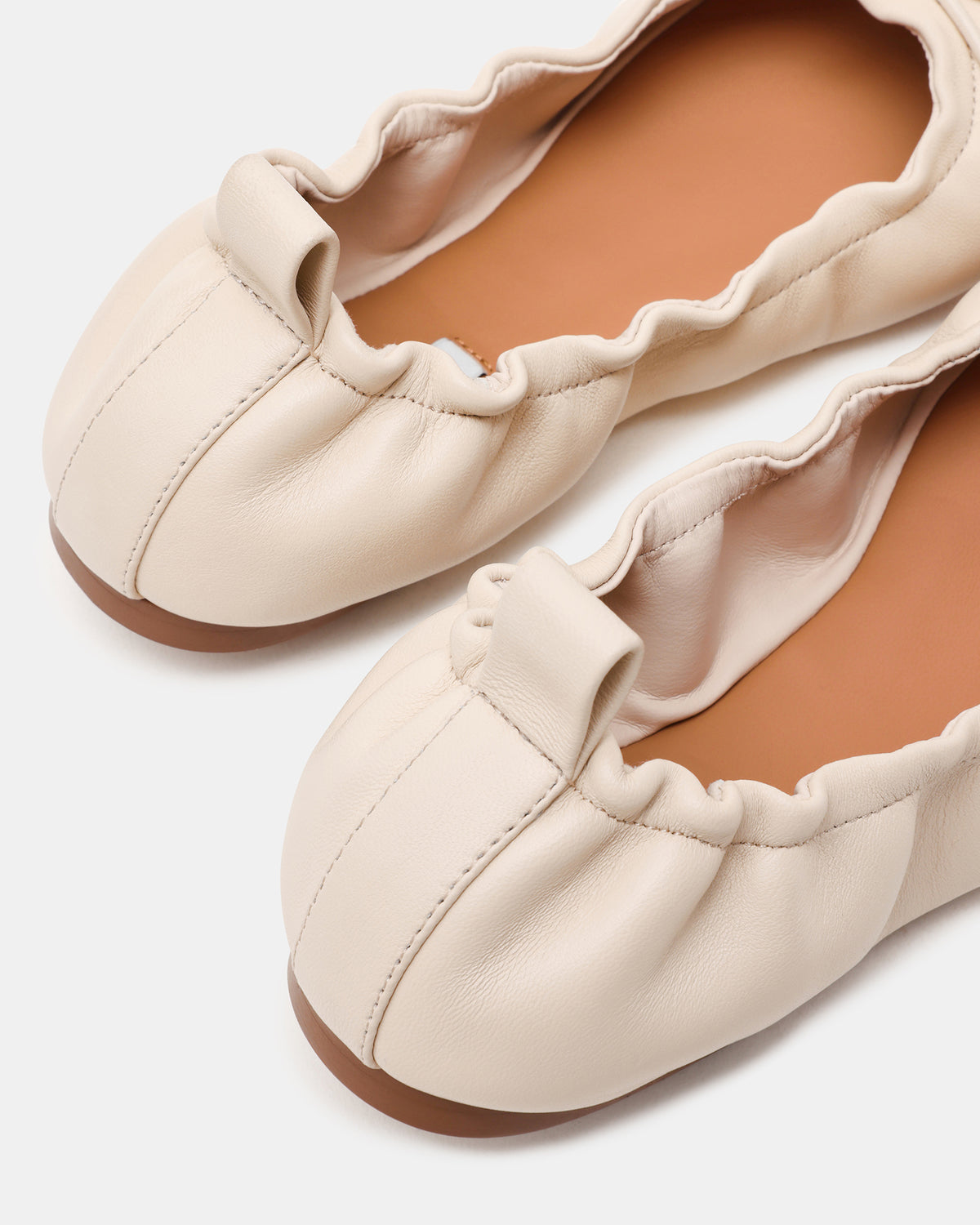 LANTI Bone Leather Bow Round-Toe Women's Flat Steve Madden BONE LEATHER