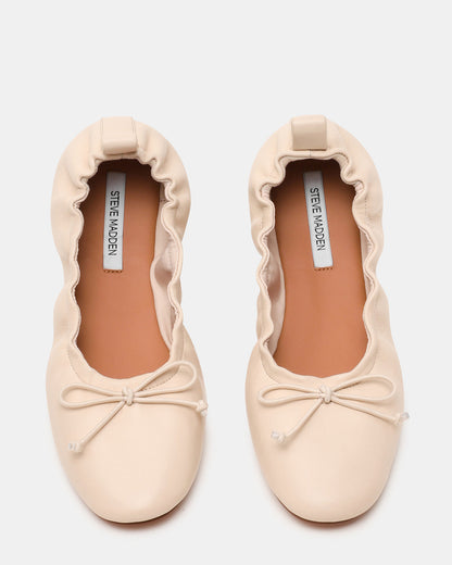 LANTI Bone Leather Bow Round-Toe Women's Flat Steve Madden BONE LEATHER