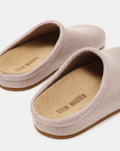 FERN Knit Taupe Mule Slip-On Round-Toe Women's Flat Steve Madden TAUPE