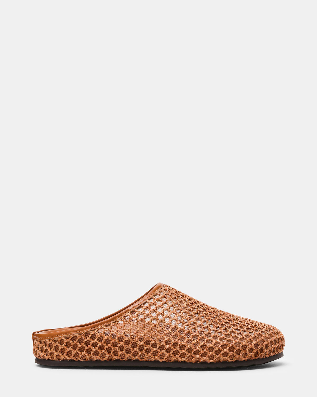 FERN Tan Raffia Mesh Mule Slip-On Round-Toe Women's Flat Steve Madden TAN RAFFIA