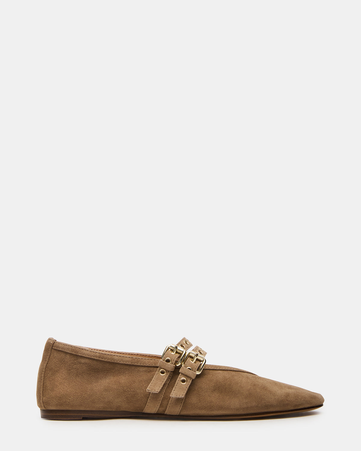 LYDIA Taupe Suede Square-Toe Mary Jane Ballet Women's Flat Steve Madden TAUPE SUEDE