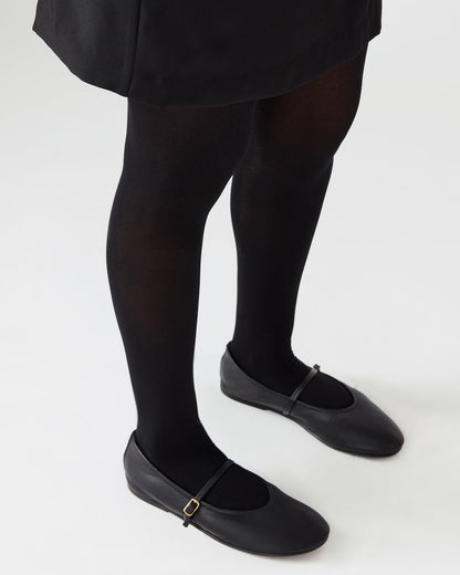 BESETTE Black Leather Mary Jane Ballet Women's Flat Steve Madden BLACK LEATHER