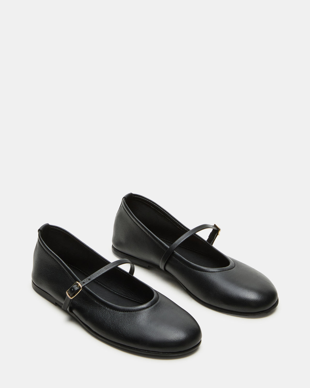 BESETTE Black Leather Mary Jane Ballet Women's Flat Steve Madden BLACK LEATHER