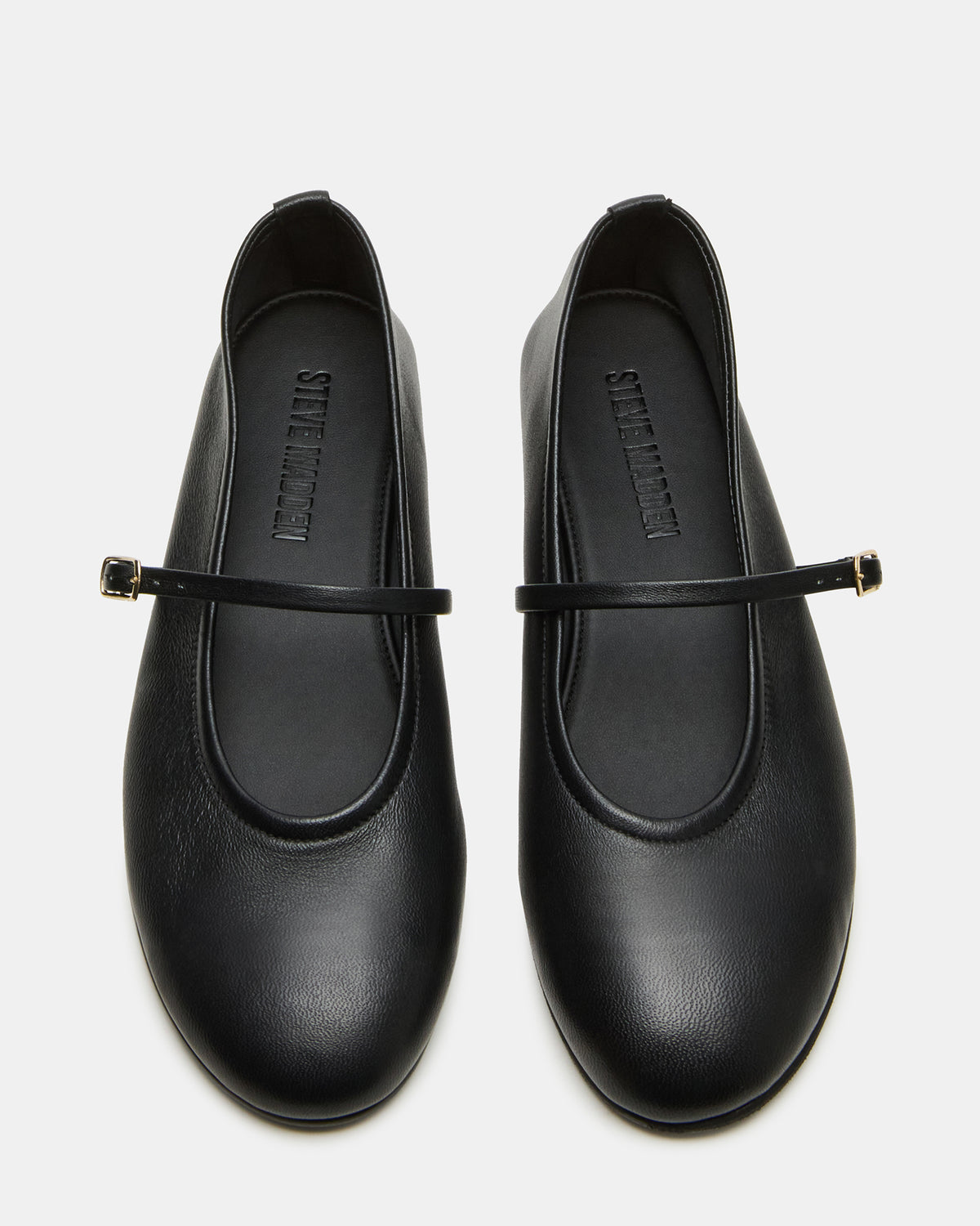 BESETTE Black Leather Mary Jane Ballet Women's Flat Steve Madden BLACK LEATHER