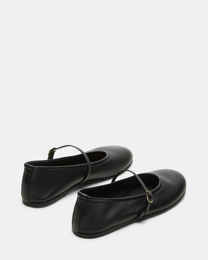 BESETTE Black Leather Mary Jane Ballet Women's Flat Steve Madden BLACK LEATHER