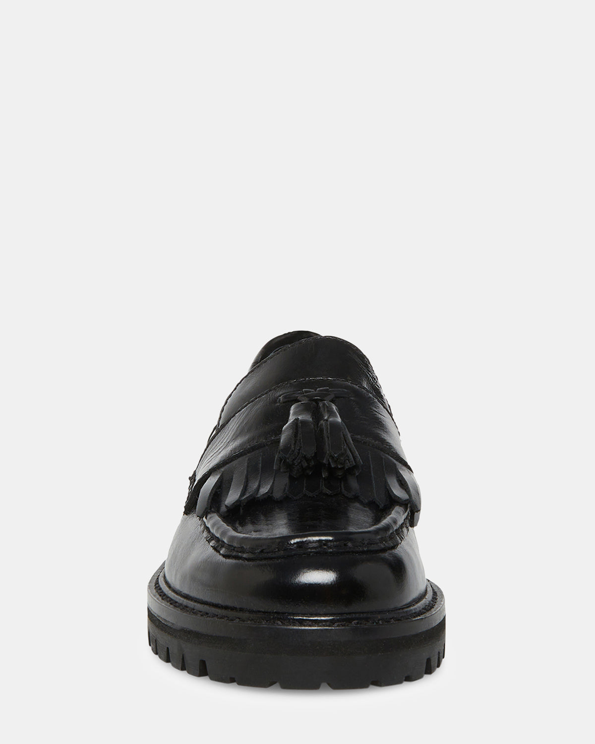 MINKA Black Leather Women's Platform Lug Sole Loafer Steve Madden BLACK LEATHER