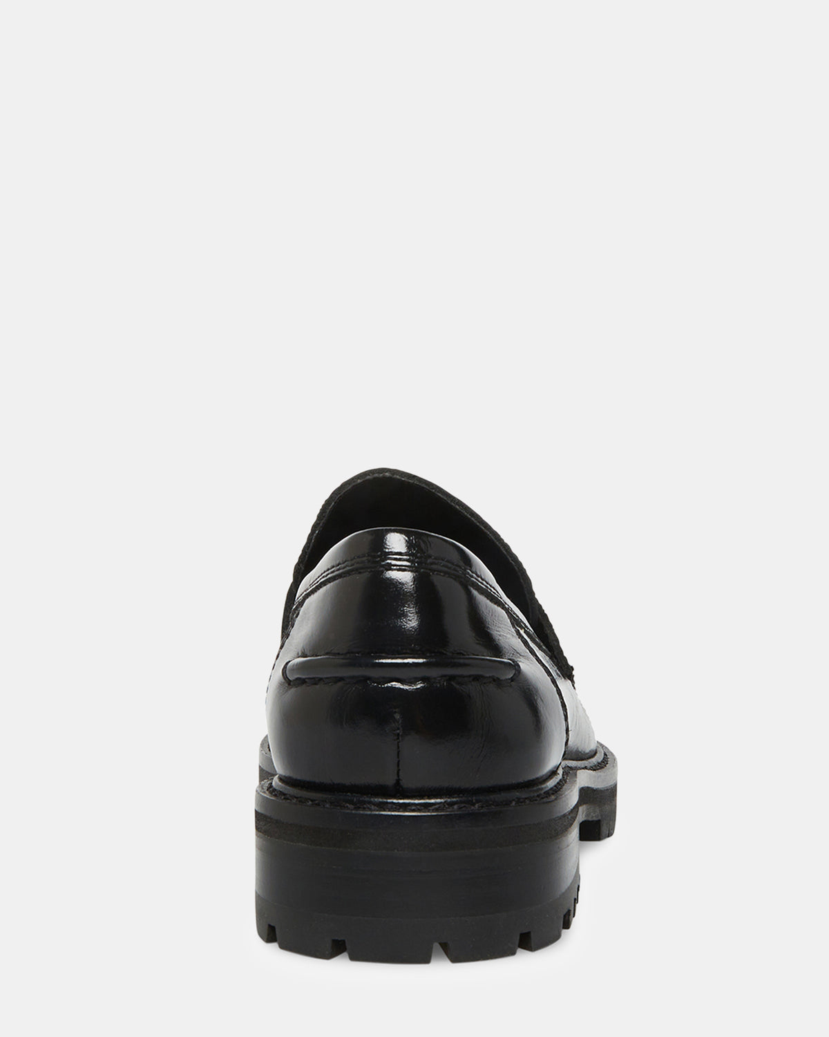MINKA Black Leather Women's Platform Lug Sole Loafer Steve Madden BLACK LEATHER