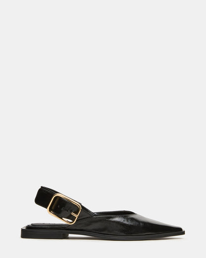 SHAY Black Leather Pointed-Toe Slingback Ballet Women's Flat Steve Madden BLACK LEATHER