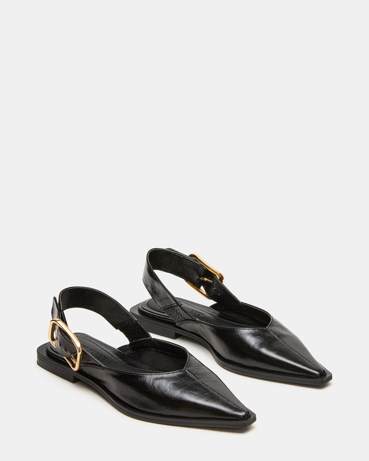 SHAY Black Leather Pointed-Toe Slingback Ballet Women's Flat Steve Madden BLACK LEATHER