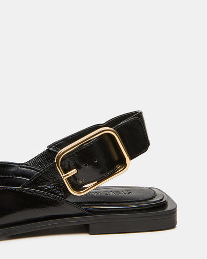SHAY Black Leather Pointed-Toe Slingback Ballet Women's Flat Steve Madden BLACK LEATHER