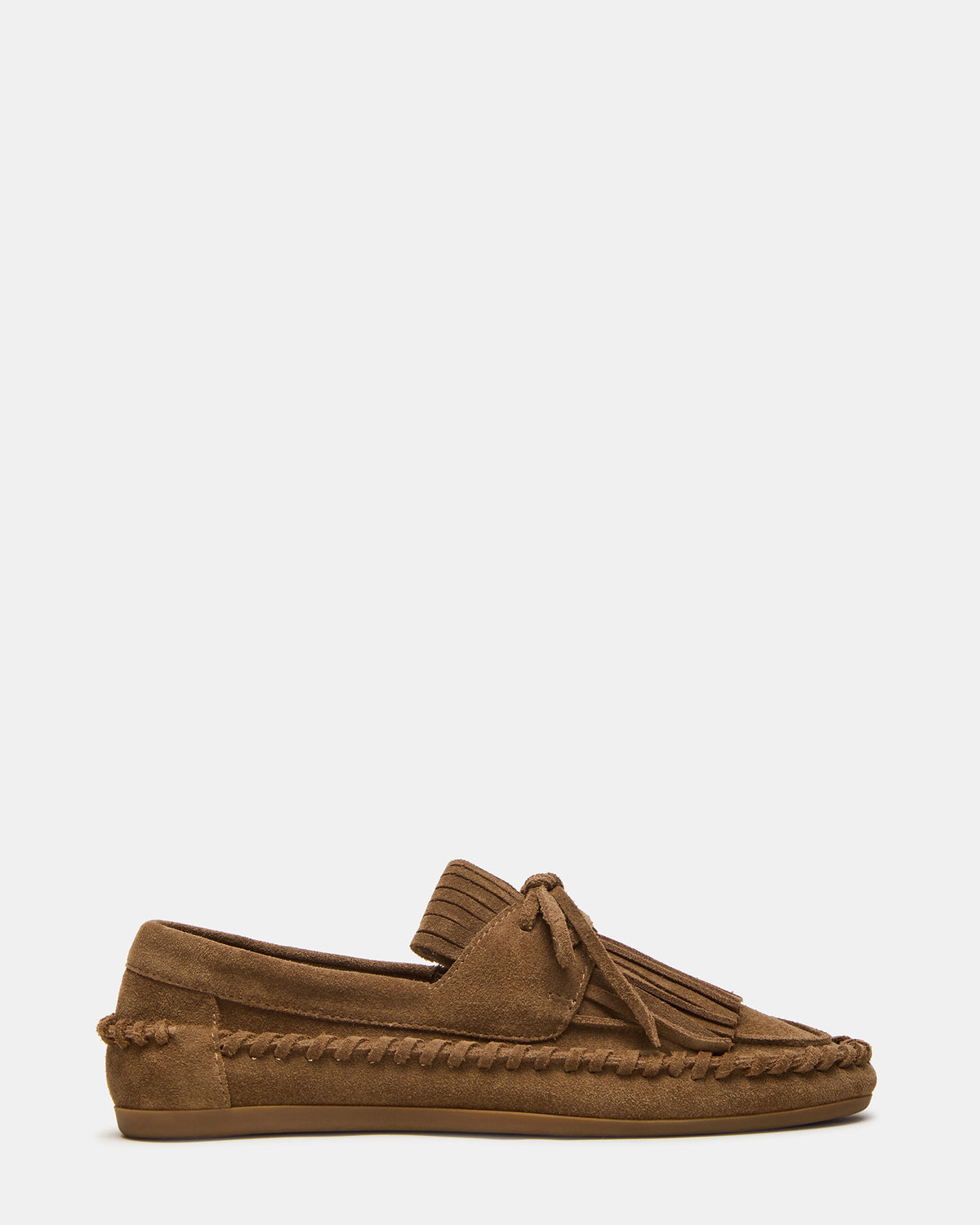 SAMUAL Chestnut Suede Fringe Boat Women's Loafer Steve Madden CHESTNUT SUEDE