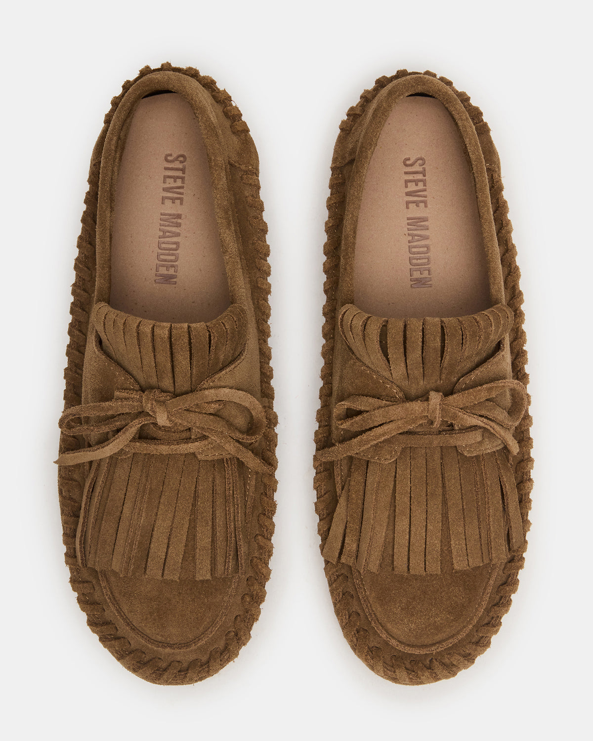 SAMUAL Chestnut Suede Fringe Boat Women's Loafer Steve Madden CHESTNUT SUEDE